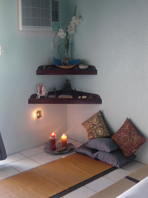 Rainbeau Mars’ meditation space reflects “life, abundance, and fertility,” qualities she seeks in life.
